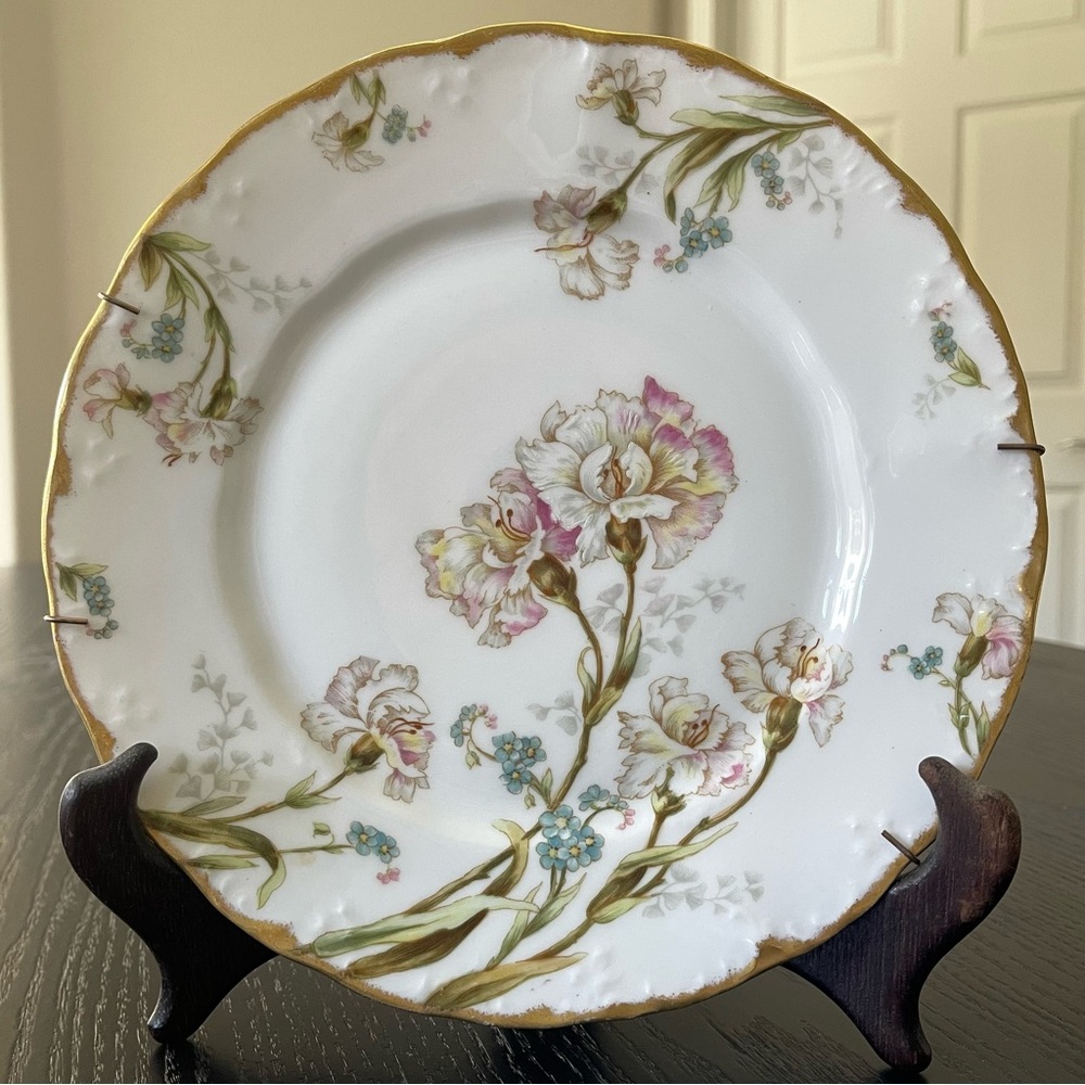 Vintage Limoges France Gold Encrusted Elite Works Signed Hand Painted Plate